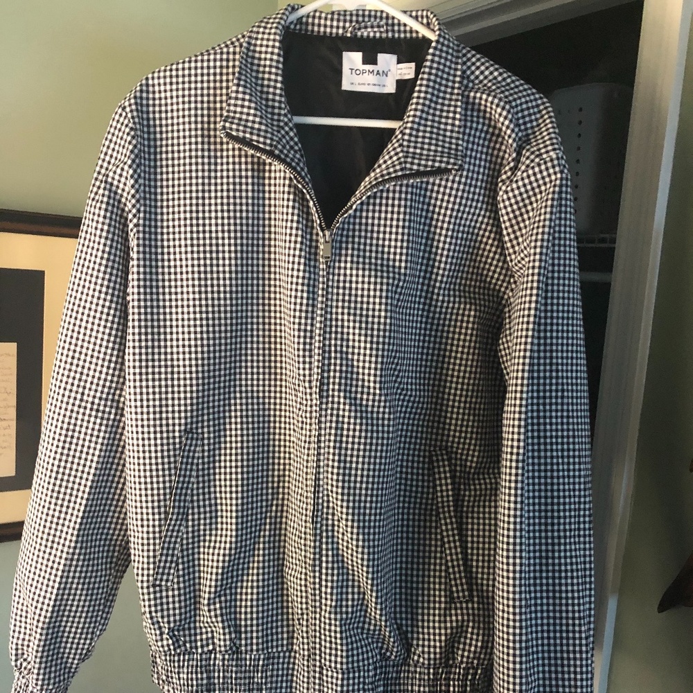 TOPMAN Black and White Checked Jacket